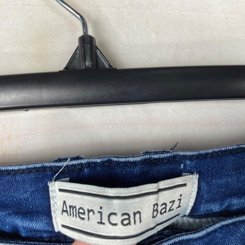 American Bazi Jeans Womens 2X Skinny Moto Dark Wash Mid Rise Pockets Stretch - Picture 5 of 9